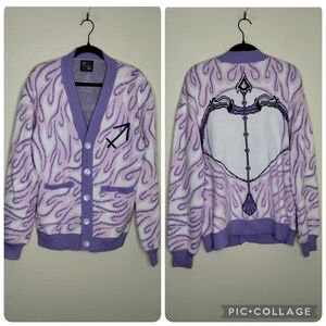 Steady Hands Sagittarius Cardigan Purple Pink White Women's Size Small / Medium